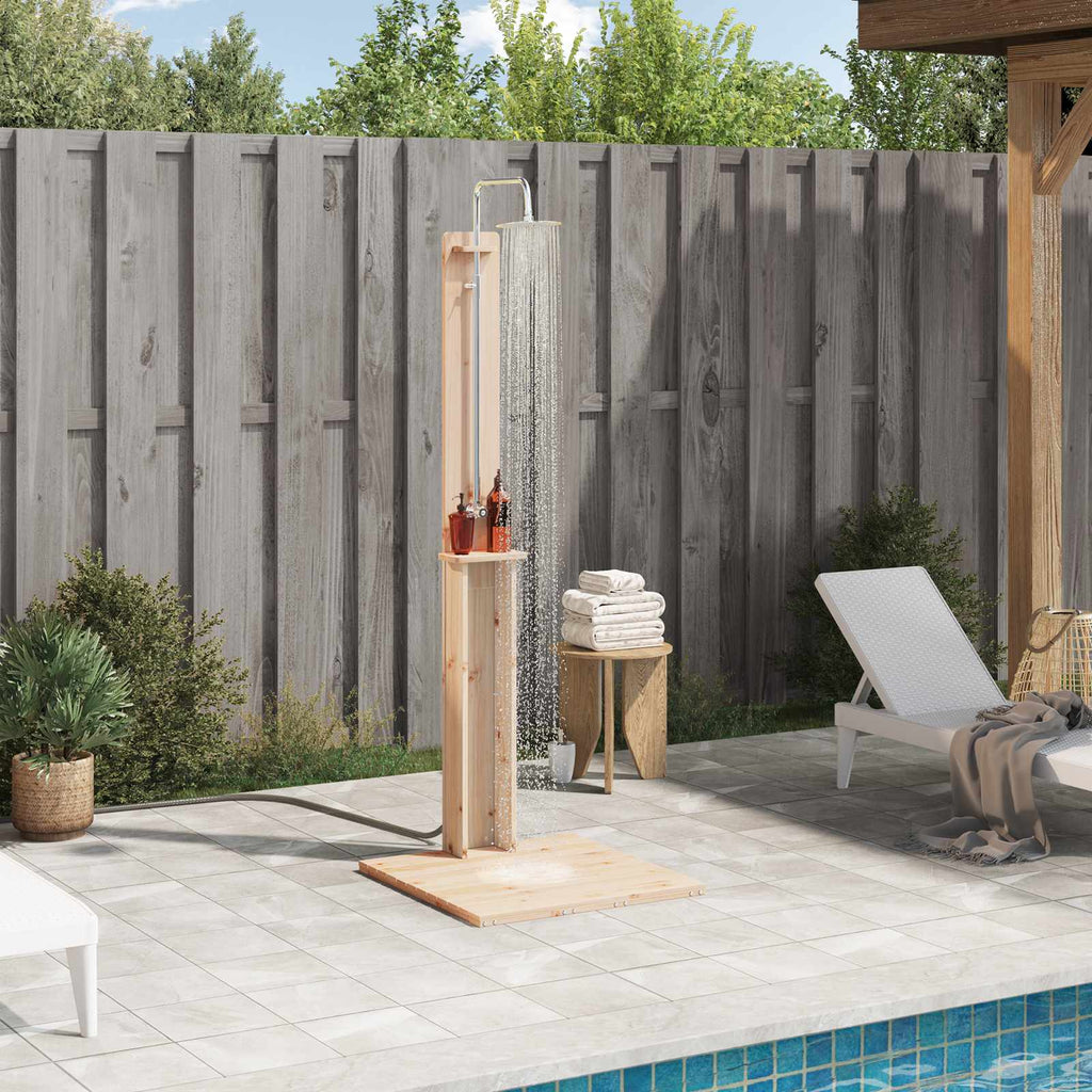 vidaXL Outdoor-Dusche Natur 75 x 76 x 217 cm Massives Kiefernholz