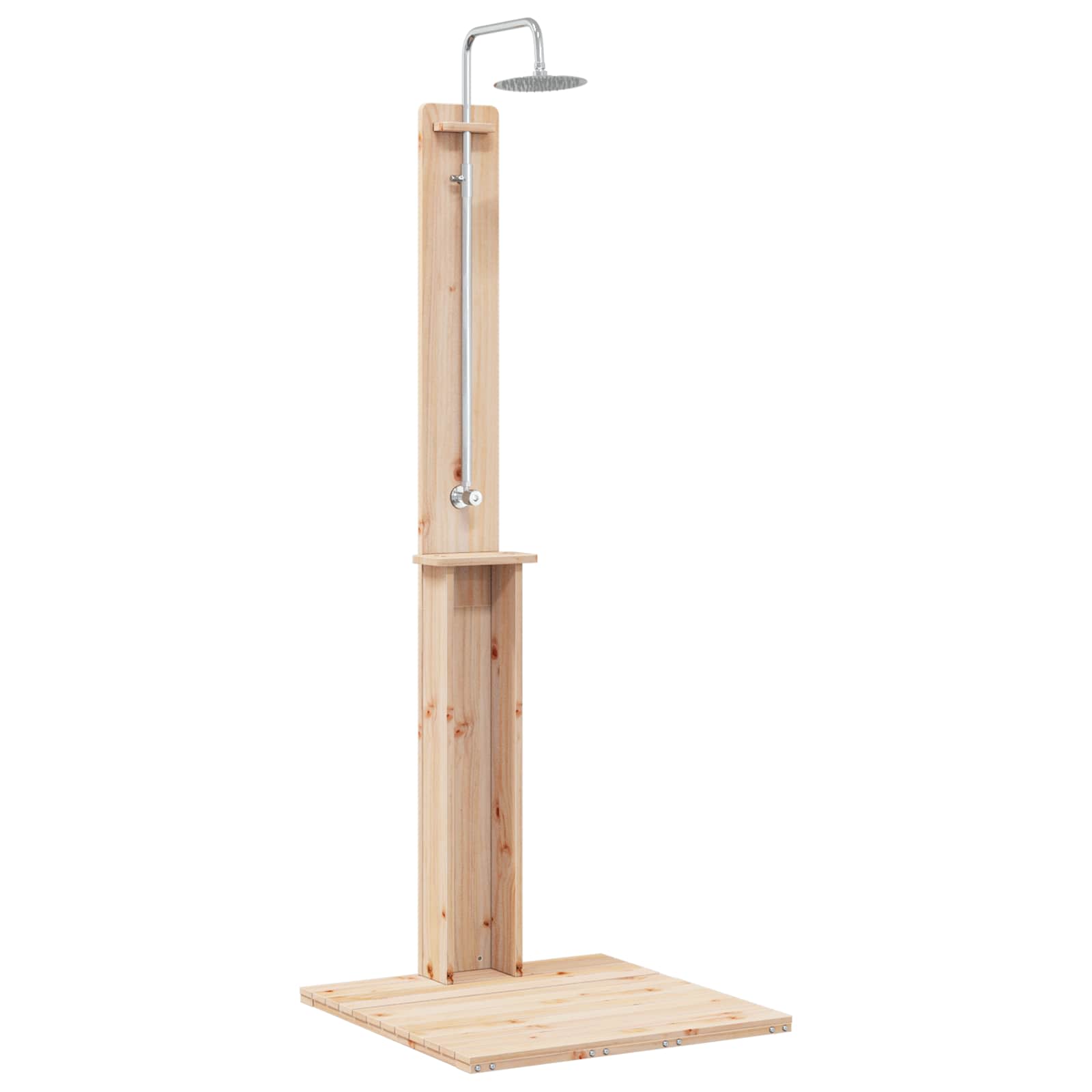 vidaXL Outdoor-Dusche Natur 75 x 76 x 217 cm Massives Kiefernholz