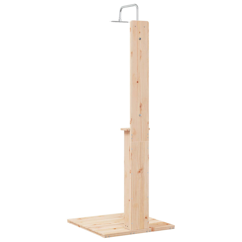 vidaXL Outdoor-Dusche Natur 75 x 76 x 217 cm Massives Kiefernholz
