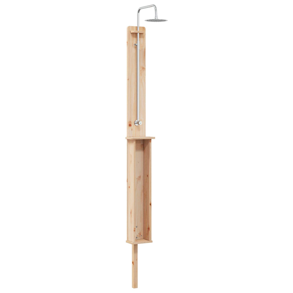 vidaXL Outdoor-Dusche 246 cm Massivholz Kiefer und Edelstahl Natur