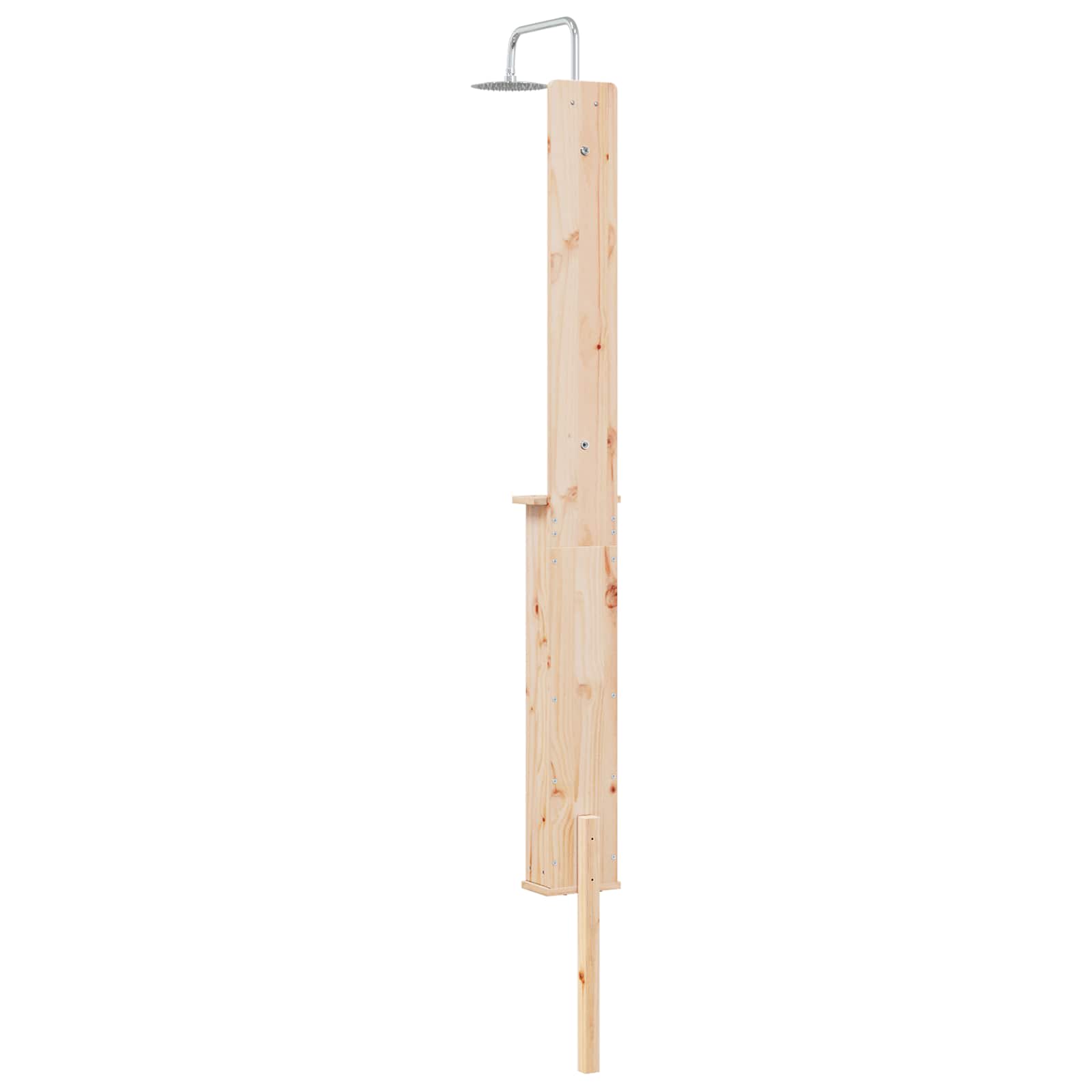 vidaXL Outdoor-Dusche 246 cm Massivholz Kiefer und Edelstahl Natur