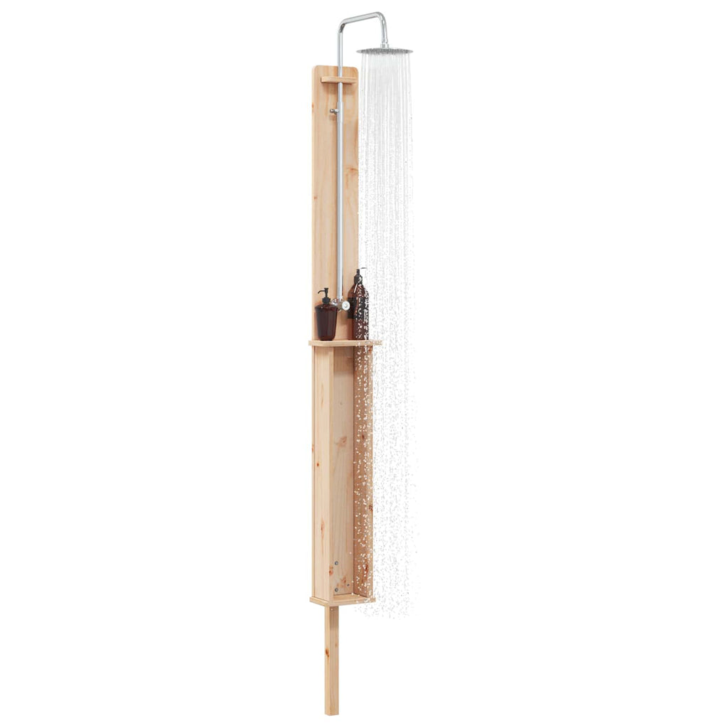 vidaXL Outdoor-Dusche 246 cm Massivholz Kiefer und Edelstahl Natur