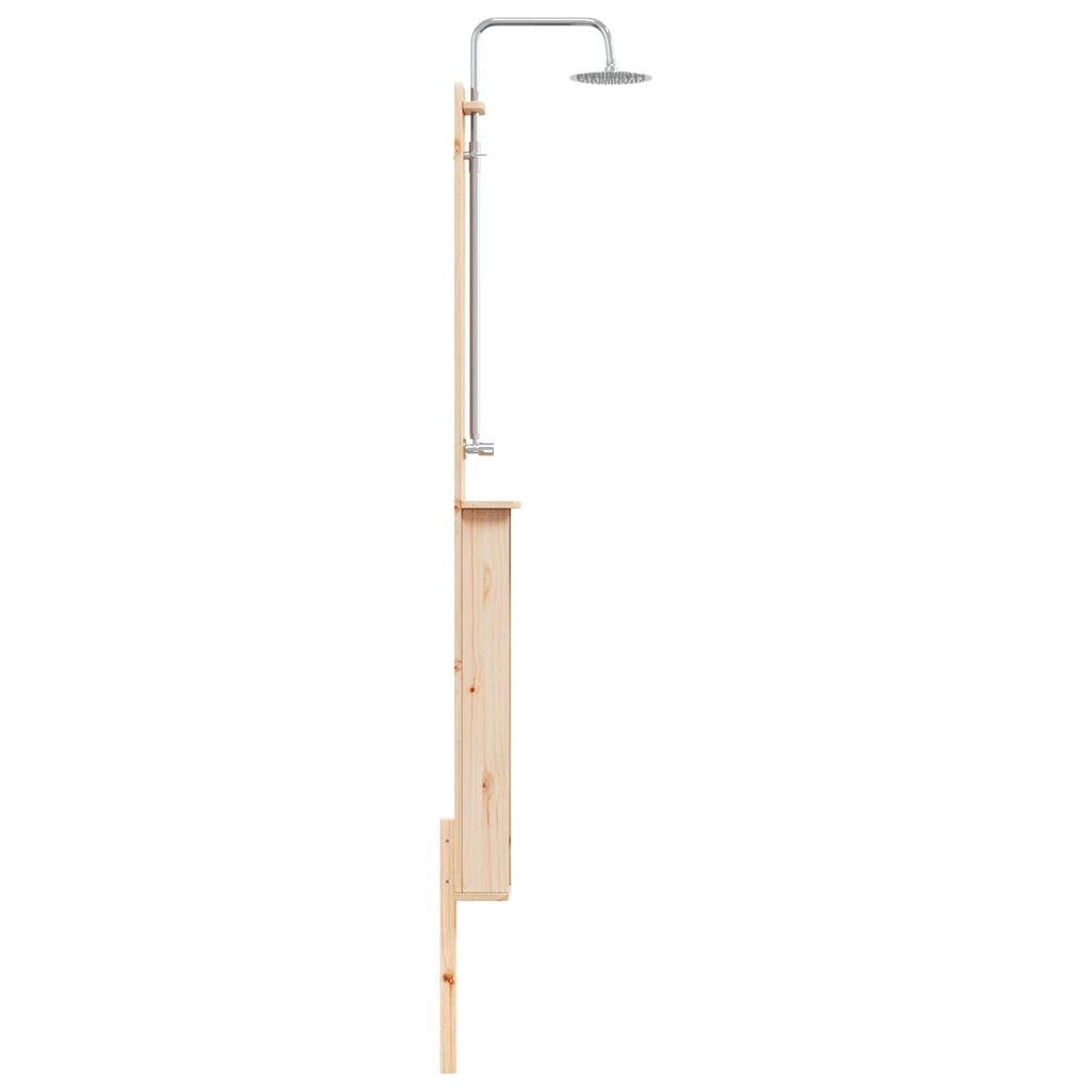 vidaXL Outdoor-Dusche 246 cm Massivholz Kiefer und Edelstahl Natur