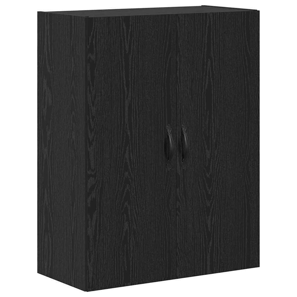 vidaXL Highboard 2 pcs Schwarz Eichen-Optik Ingenieurholz und Glas
