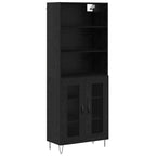 vidaXL Highboard 2 pcs Schwarz Eichen-Optik Holzwerkstoff