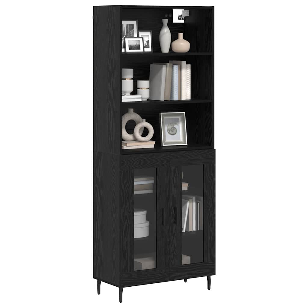 vidaXL Highboard Schwarz Eichen-Optik 69,5 x 34 x 180 cm