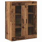 vidaXL Highboard 2 pcs Altholz Engineered Wood und Glas