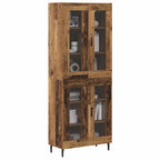 vidaXL Highboard 2 pcs Altholz Engineered Wood und Glas