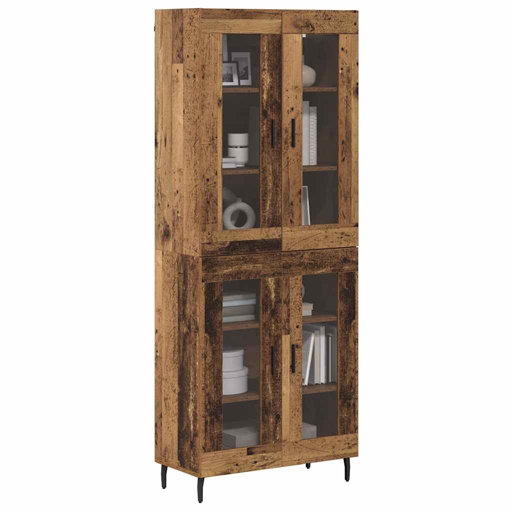 vidaXL Highboard 2 pcs Altholz Engineered Wood und Glas