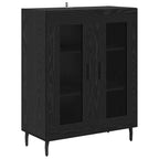 vidaXL Highboard 2 pcs Schwarz Eichen-Optik Engineered Wood und Glas