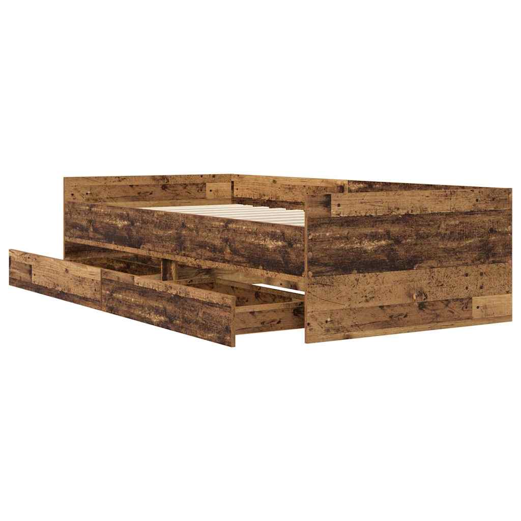 vidaXL Bettrahmen Altholz 100 x 200 cm Massives Kiefernholz