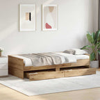 vidaXL Bettrahmen Artisan-Eiche 100 x 200 cm Massives Kiefernholz