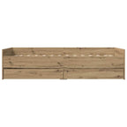 vidaXL Bettrahmen Artisan-Eiche 100 x 200 cm Massives Kiefernholz