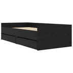 vidaXL Bettrahmen mit Schubladen Schwarz Eichen-Optik 100 x 200 cm