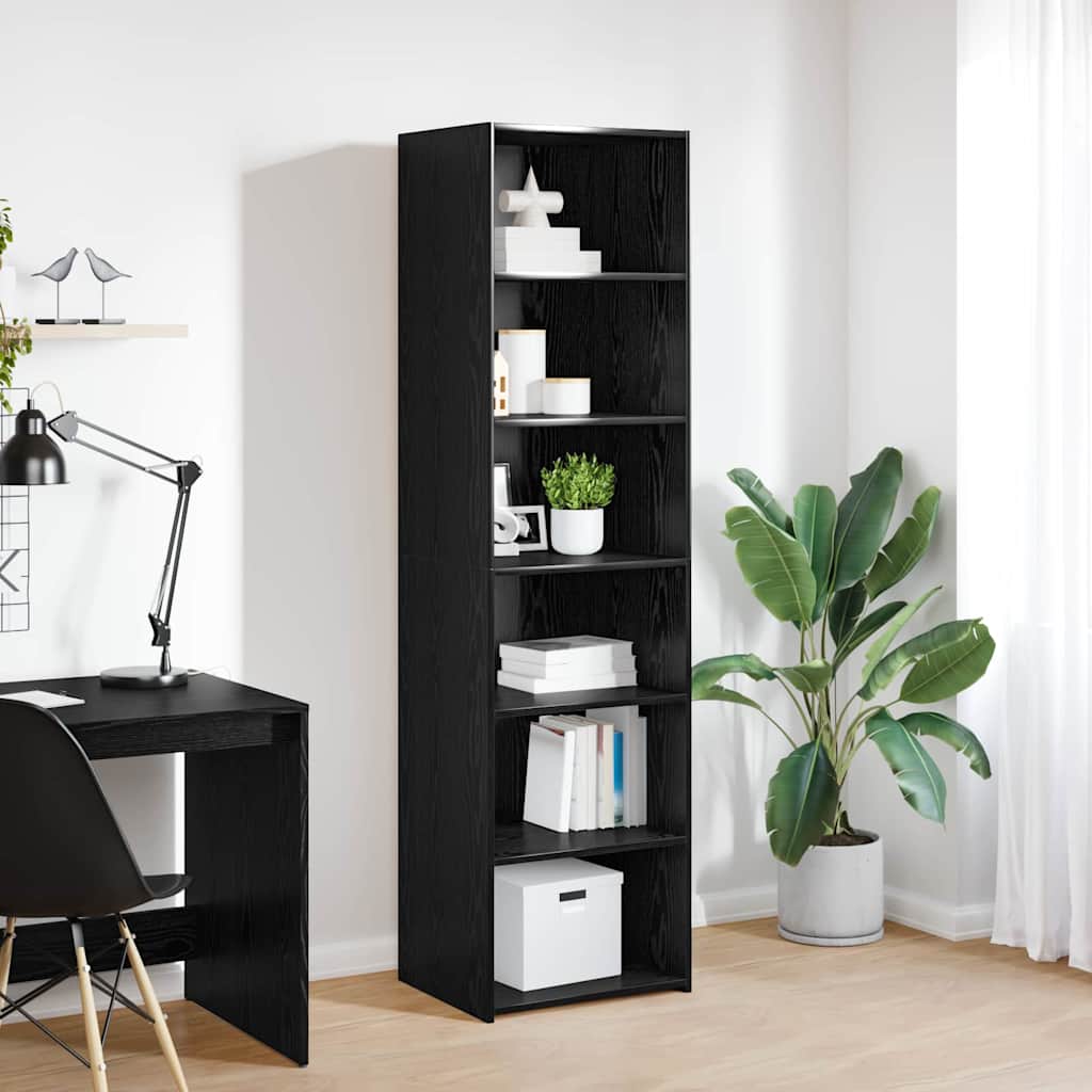 vidaXL Schrank Schwarz Eichen-Optik 50 x 41 x 185 cm Holzwerkstoff