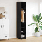 vidaXL Kleiderschrank mit Regal Schwarz Eichen-Optik 50 x 30 x 200 cm