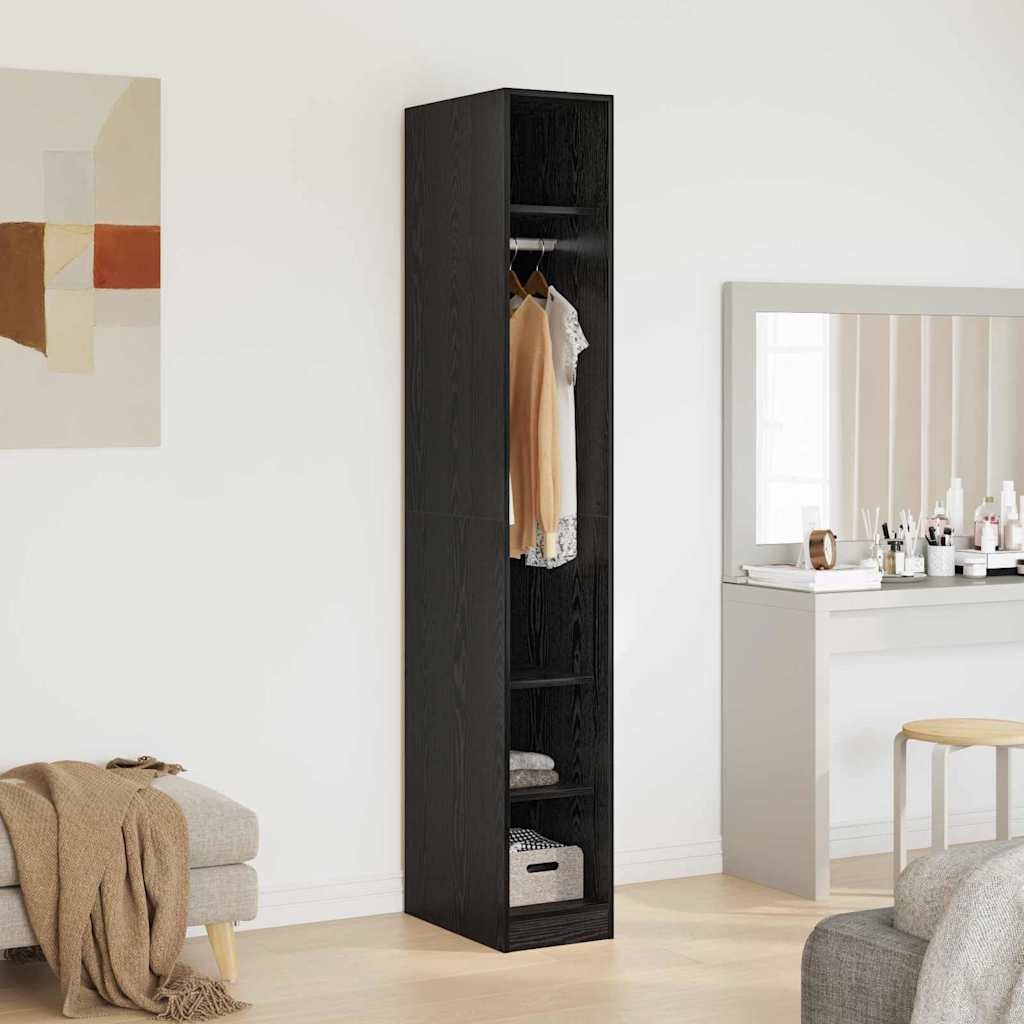 vidaXL Kleiderschrank mit Regal Schwarz Eichen-Optik 50 x 30 x 200 cm