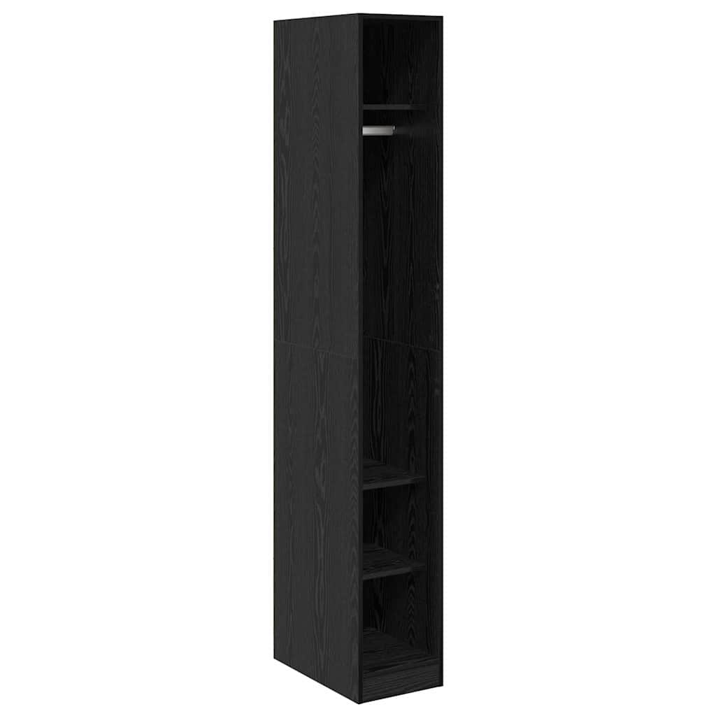 vidaXL Kleiderschrank mit Regal Schwarz Eichen-Optik 50 x 30 x 200 cm