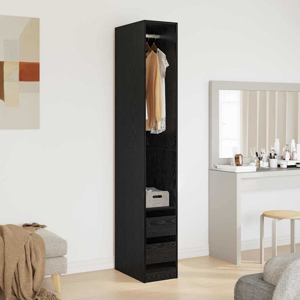 vidaXL Kleiderschrank Schwarz Eichen-Optik 50 x 30 x 200 cm