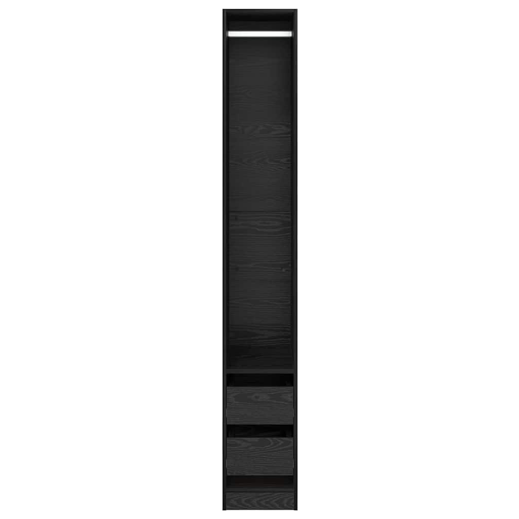 vidaXL Kleiderschrank Schwarz Eichen-Optik 50 x 30 x 200 cm