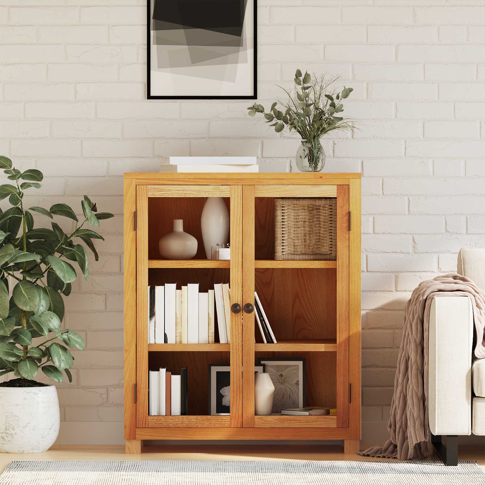 vidaXL Schrank mit Regal mit Tür Braun 80 x 35 x 95 cm Holzwerkstoff