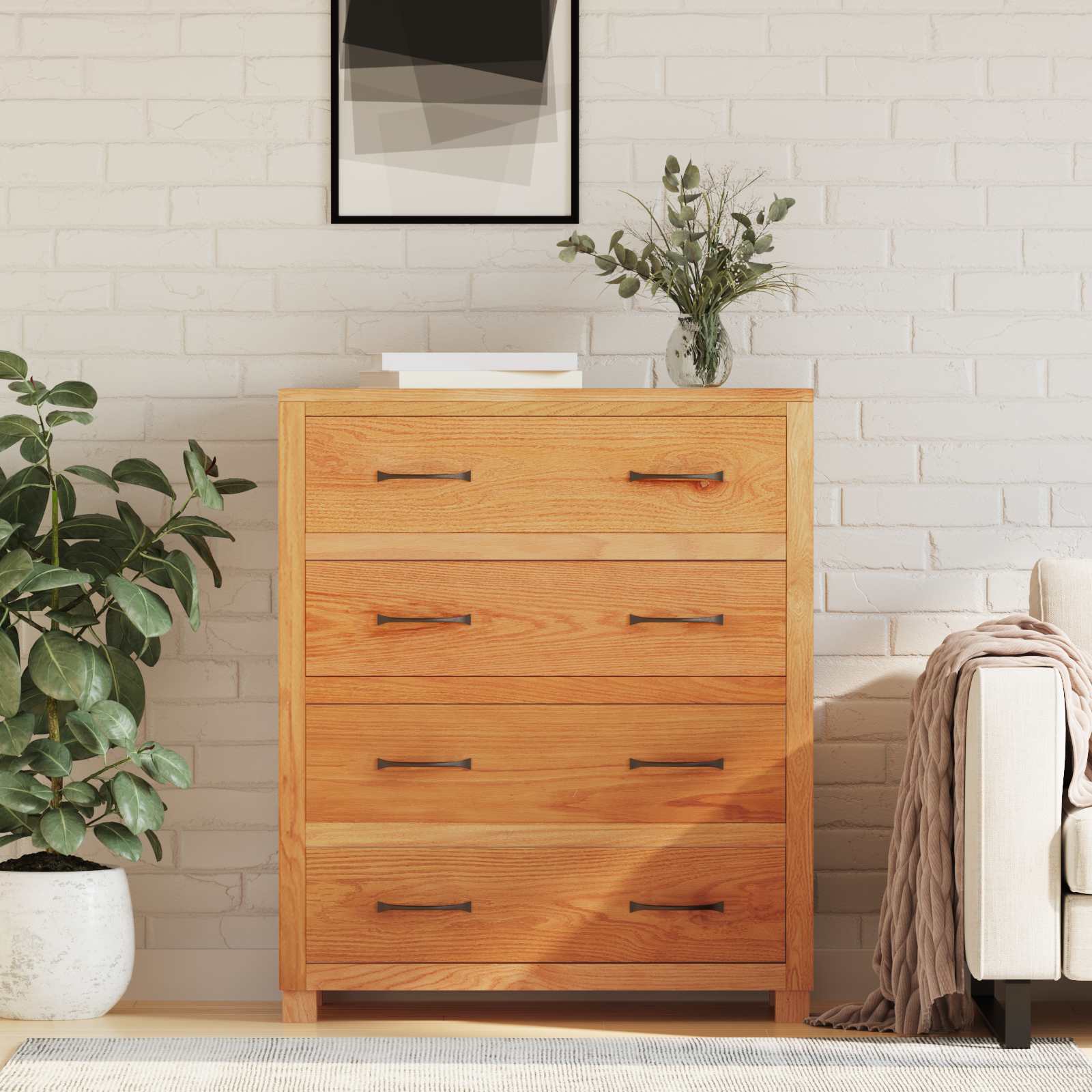 vidaXL Schrank mit Schubladen mit Speicher Braun Holzwerkstoff