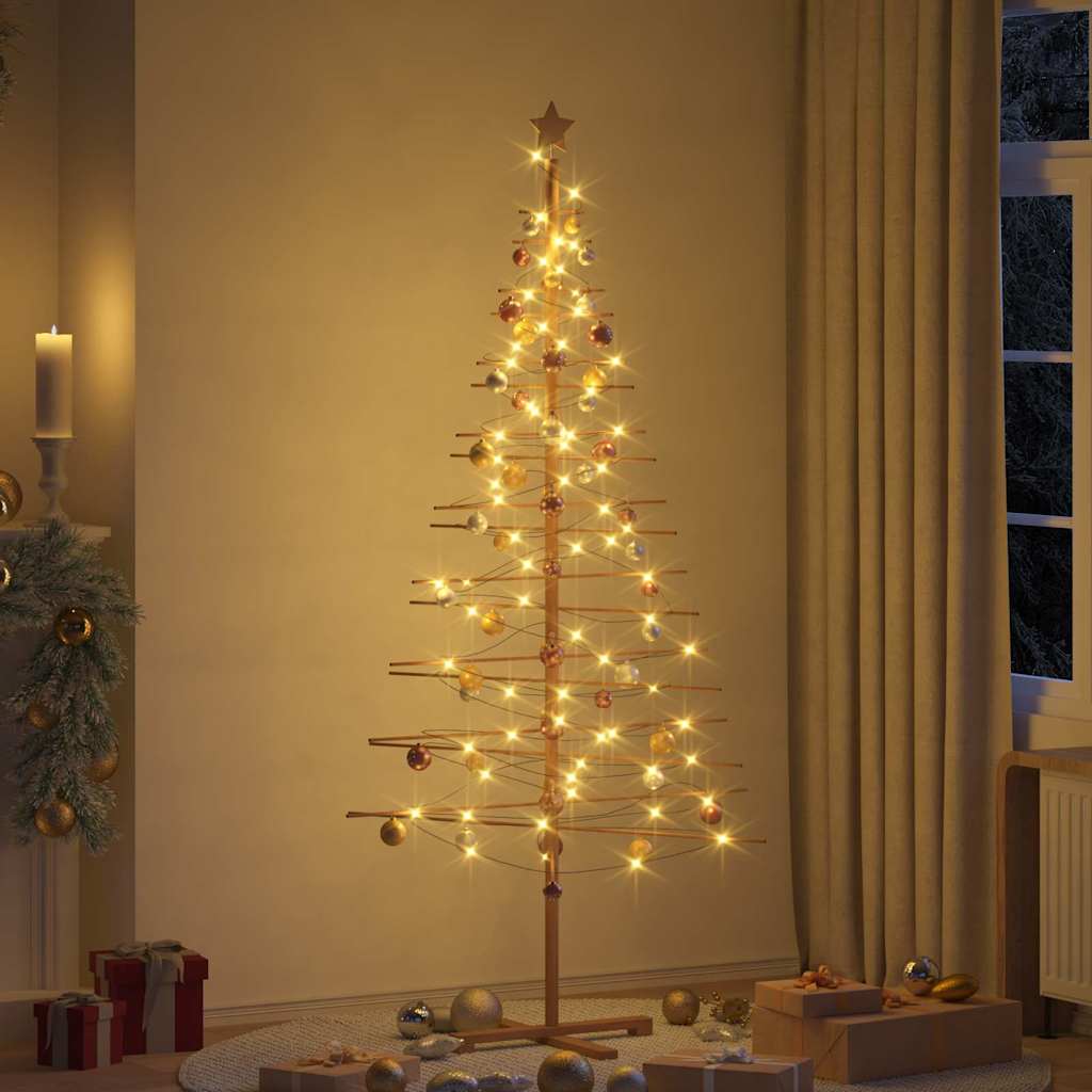 vidaXL Holz Weihnachtsbaum mit Ständer Braun 210 cm Bambus