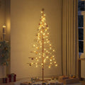 vidaXL Holz Weihnachtsbaum mit Ständer Braun 210 cm Bambus