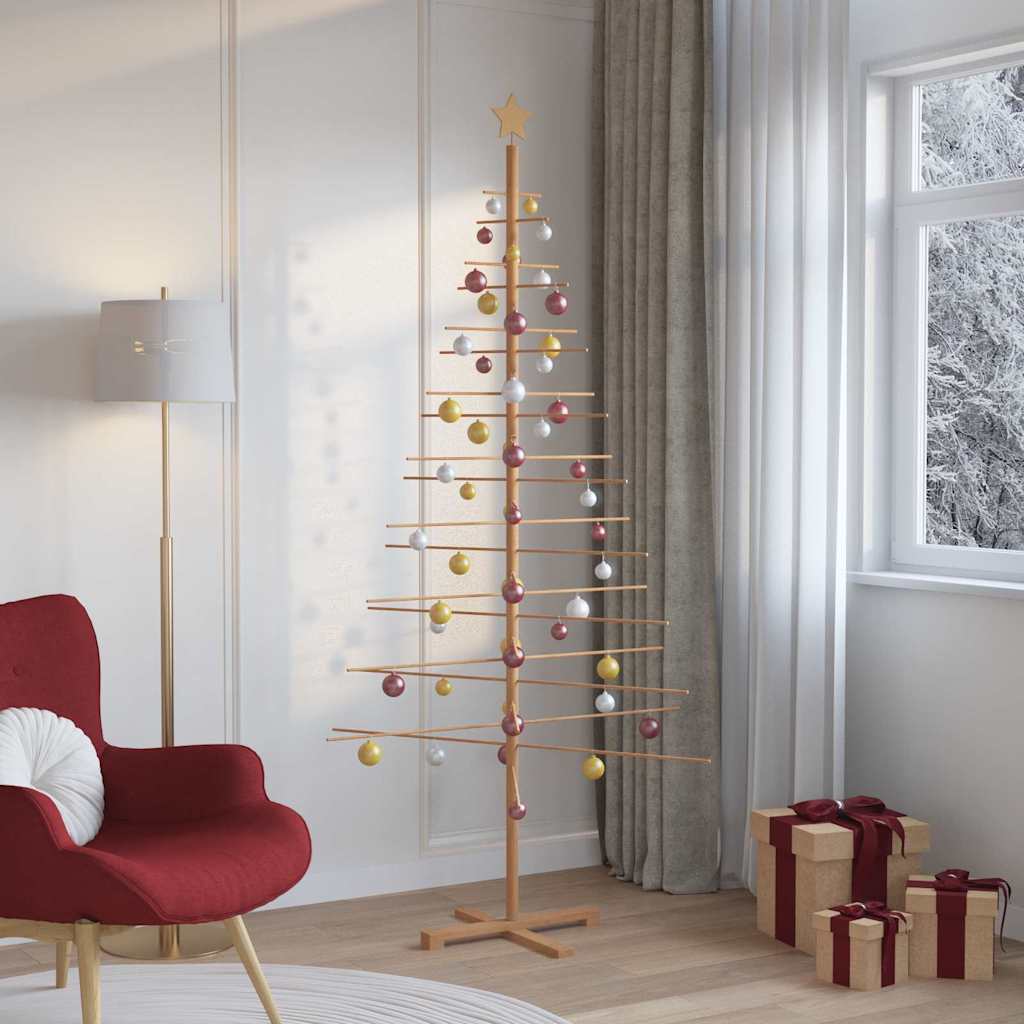vidaXL Holz Weihnachtsbaum mit Ständer Braun 210 cm Bambus