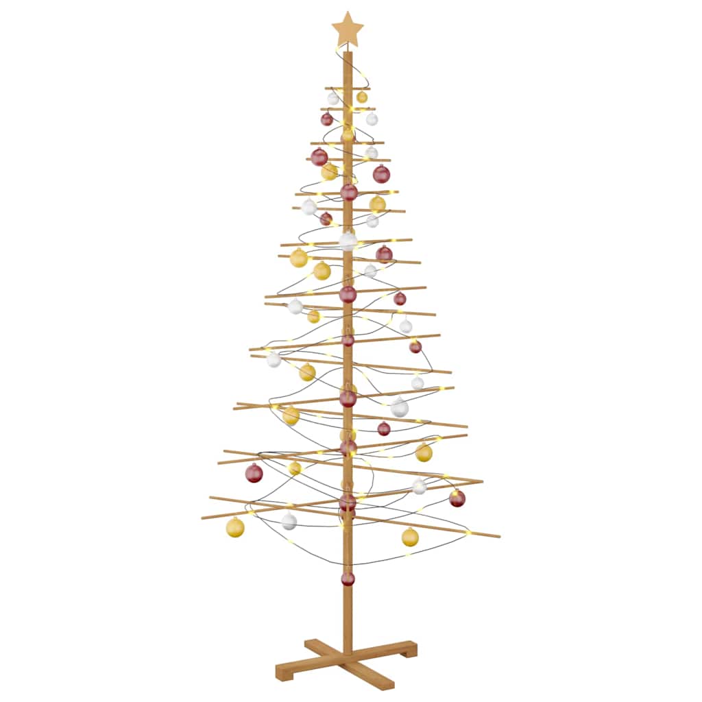 vidaXL Holz Weihnachtsbaum mit Ständer Braun 210 cm Bambus