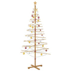 vidaXL Holz Weihnachtsbaum mit Ständer Braun 210 cm Bambus