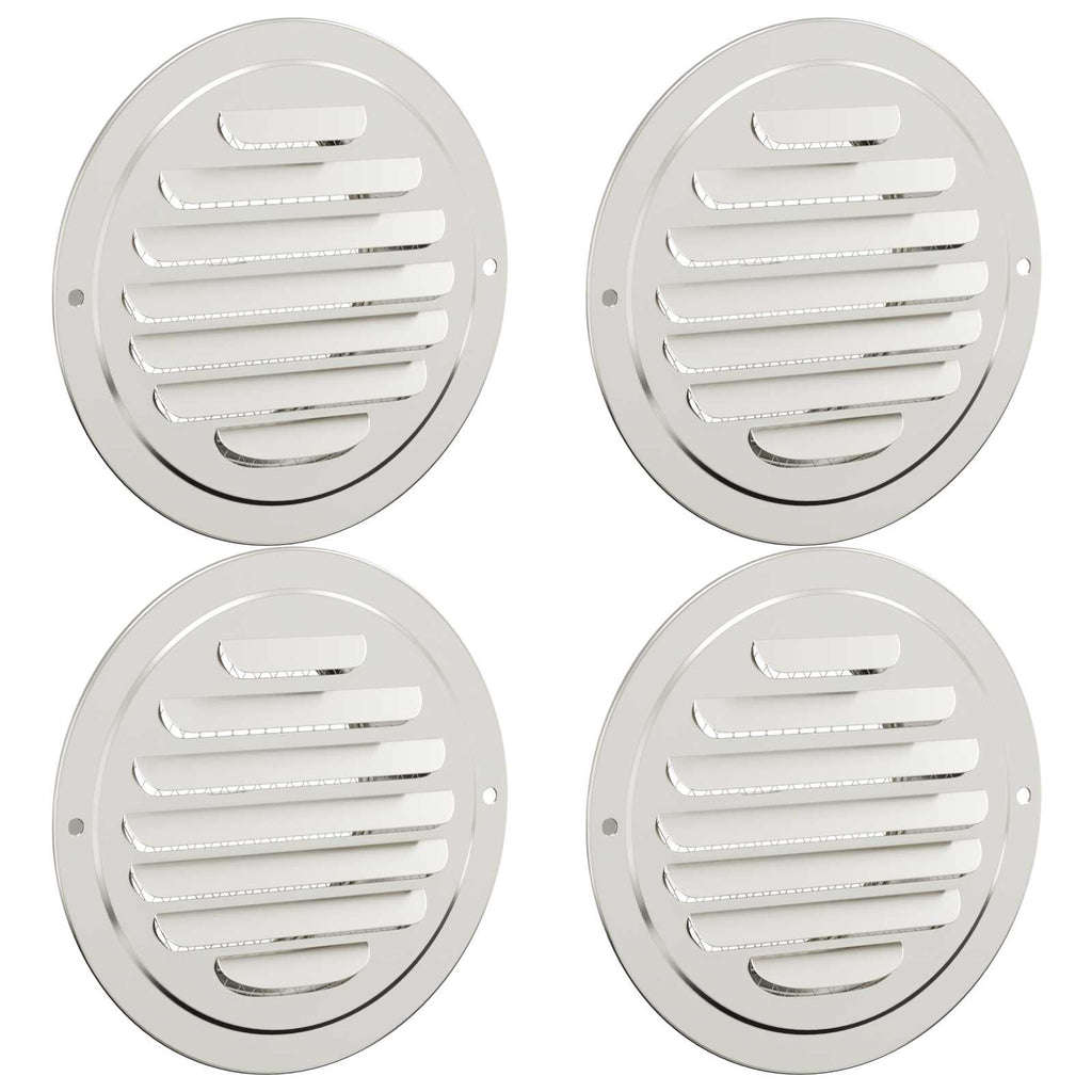 vidaXL Lüftungsgitter 4 pcs Silber 80 mm Edelstahl