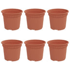 vidaXL Runder Blumentopf 6 pcs Ziegelrot Ø 12,5 x 10 cm Kunststoff