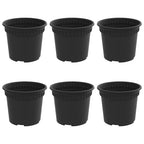 vidaXL Runder Blumentopf 6 pcs Schwarz Ø 12,5 x 10 cm Kunststoff