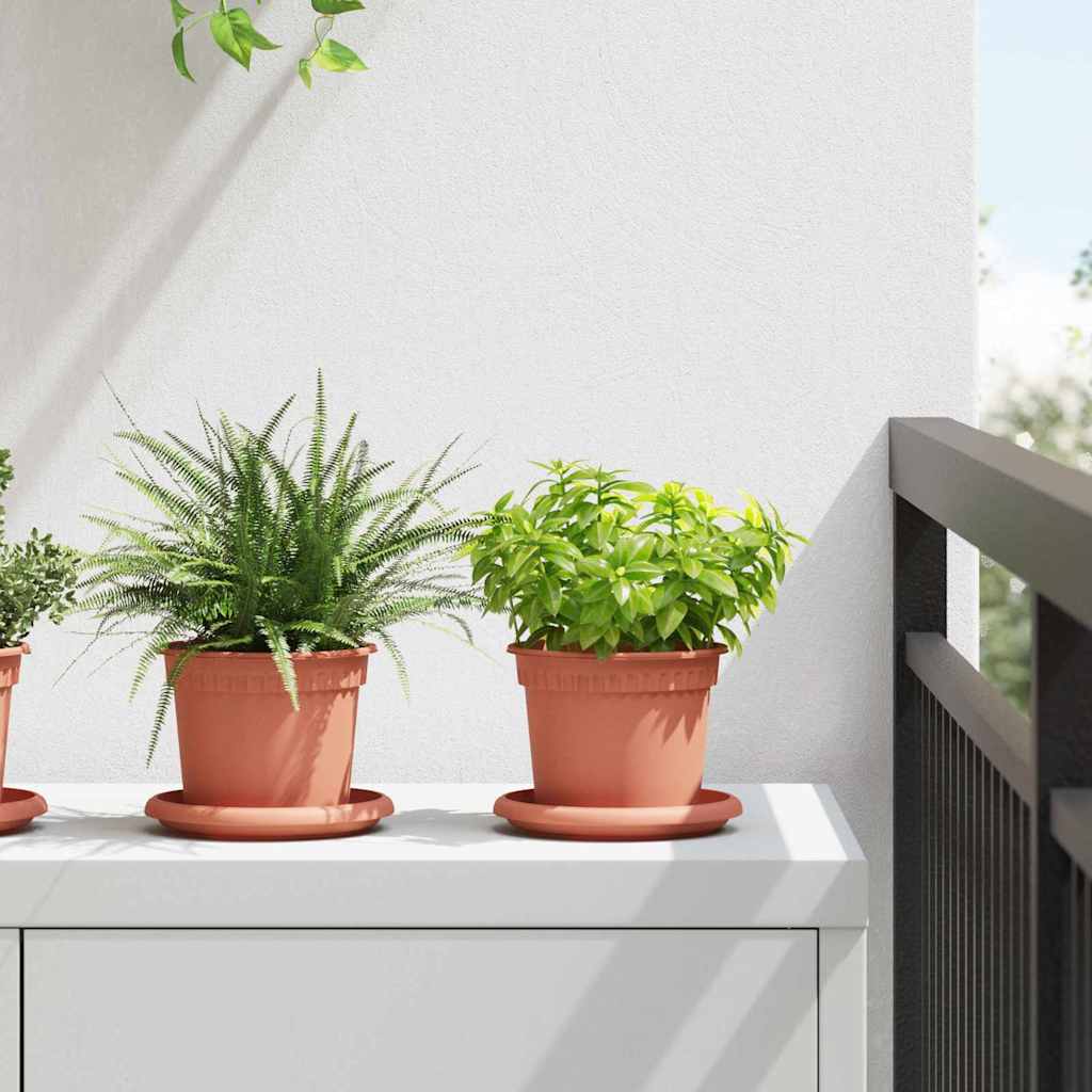 vidaXL Runder Blumentopf 24 pcs Ziegelrot Ø 12,5 x 10 cm Kunststoff