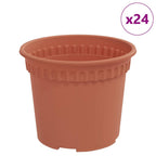 vidaXL Runder Blumentopf 24 pcs Ziegelrot Ø 12,5 x 10 cm Kunststoff