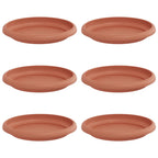 vidaXL Runde Blumenplatte 6 pcs Ziegelrot Ø 14 x 2 cm Kunststoff