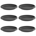 vidaXL Runde Blumenplatte 6 pcs Schwarz Ø 14 x 2 cm Kunststoff