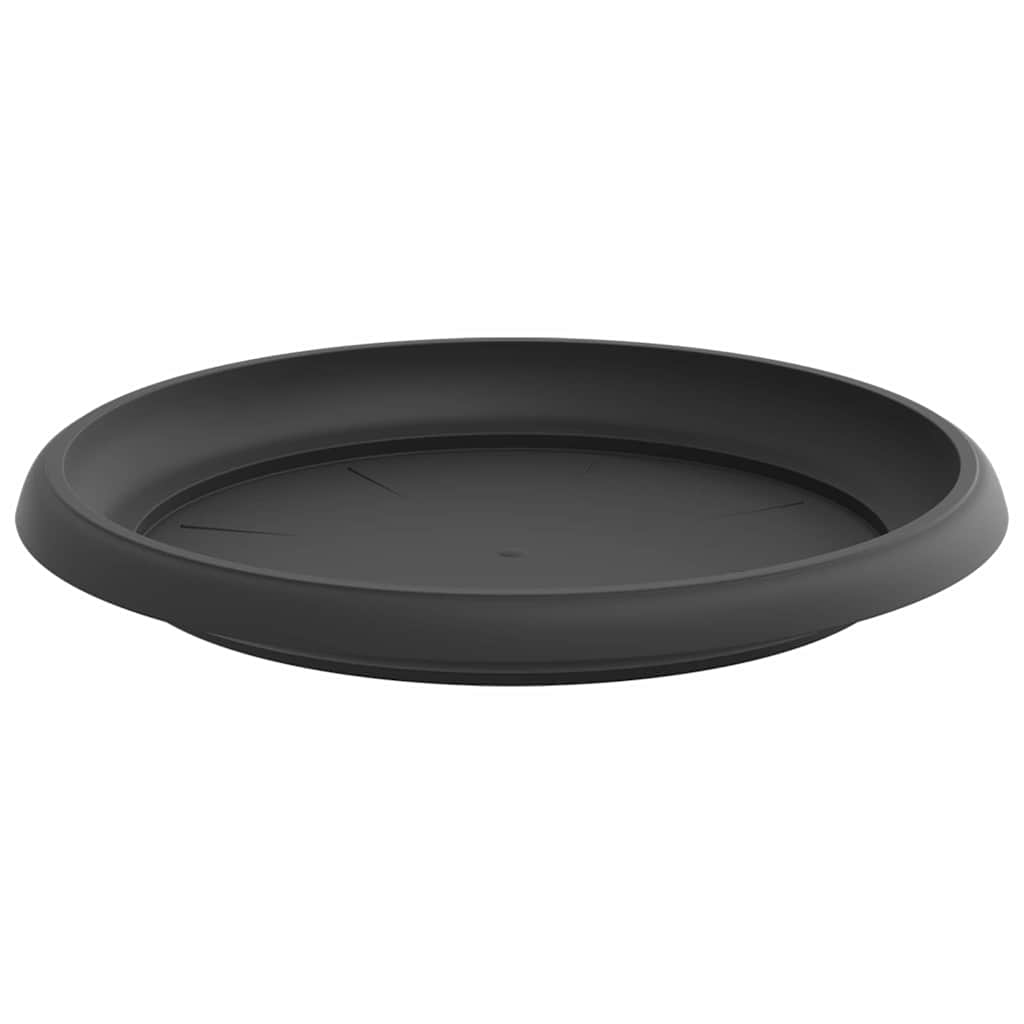 vidaXL Runde Blumenplatte 6 pcs Schwarz Ø 14 x 2 cm Kunststoff