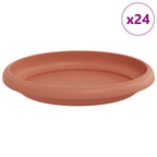 vidaXL Runde Blumenplatte 24 pcs Ziegelrot Ø 14 x 2 cm Kunststoff