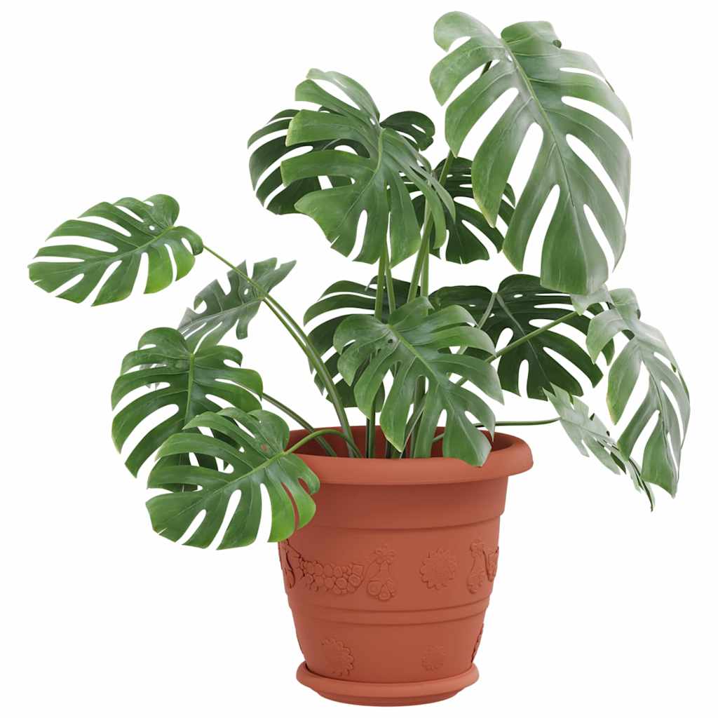 vidaXL Runde Blumenplatte 24 pcs Ziegelrot Ø 14 x 2 cm Kunststoff