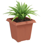 vidaXL Quadratischer Blumentopf 6 pcs Ziegelrot 16 x 16 x 14 cm