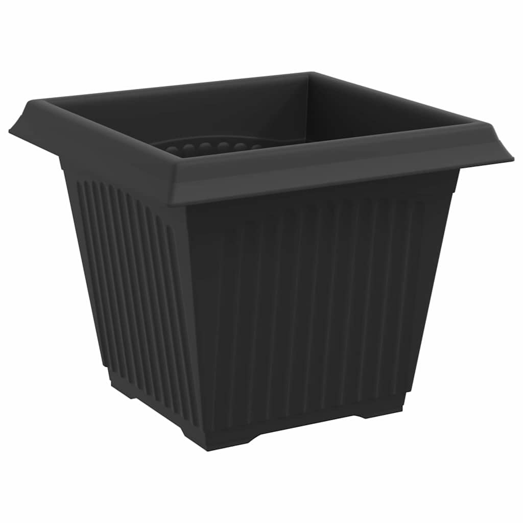 vidaXL Quadratischer Blumentopf 6 pcs Schwarz 20 x 20 x 16 cm