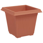 vidaXL Quadratischer Blumentopf 24 pcs Ziegelrot 16 x 16 x 14 cm