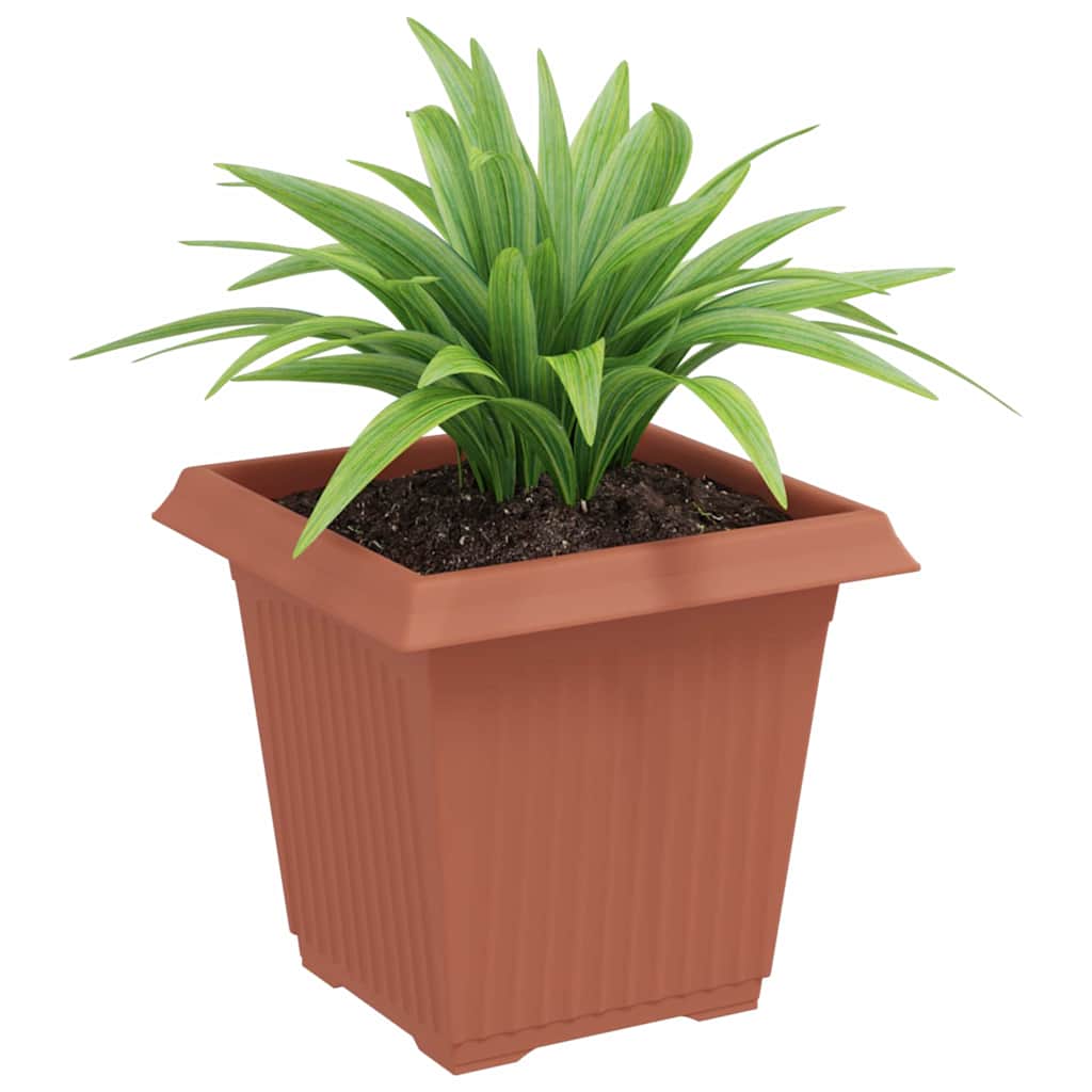 vidaXL Quadratischer Blumentopf 24 pcs Ziegelrot 16 x 16 x 14 cm