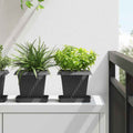 vidaXL Quadratischer Blumentopf 24 pcs Schwarz 16 x 16 x 14 cm