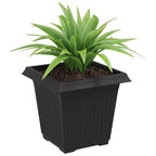 vidaXL Quadratischer Blumentopf 24 pcs Schwarz 16 x 16 x 14 cm