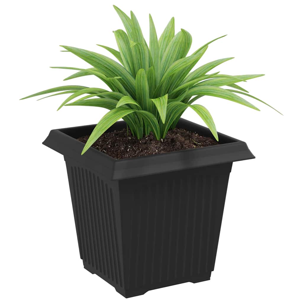 vidaXL Quadratischer Blumentopf 24 pcs Schwarz 16 x 16 x 14 cm