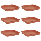 vidaXL Quadratisches Blumentablett 6 pcs Ziegelrot 15 x 15 x 2 cm