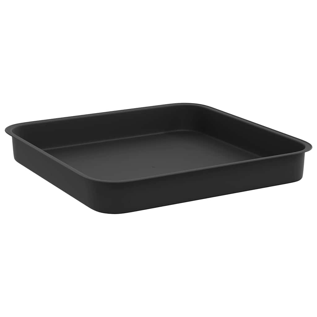 vidaXL Quadratisches Blumentablett 6 pcs Schwarz 15 x 15 x 2 cm